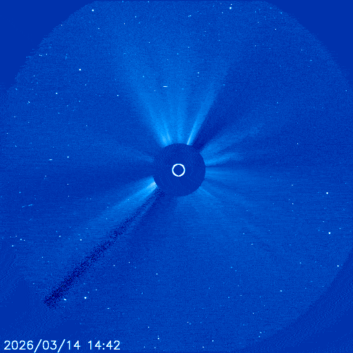 an animation show the activity of the Sun in th elast few days inclding the release of a large arc of plasma into space